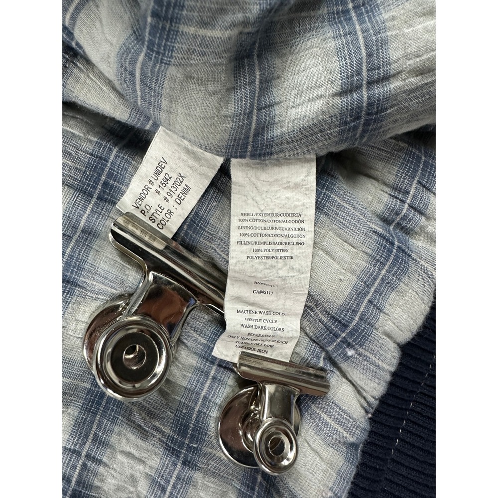 Vintage Natural Reflections Womens 3X Denim Vest Plaid Lined Dark Wash Full Zip - Picture 6 of 6